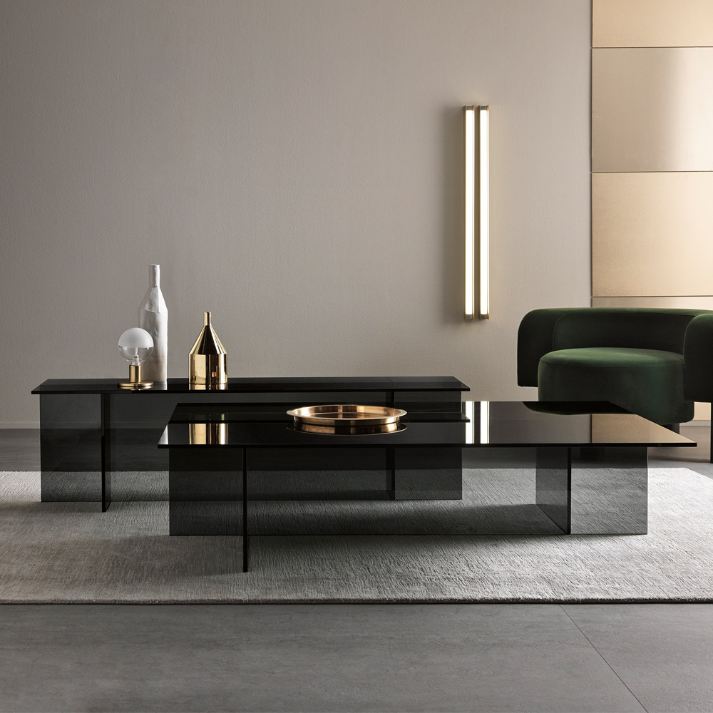 SESTANTE150x100 Design Glas Couchtisch SESTANTE