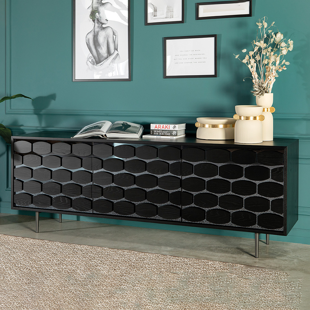 HONEY-5 Design Sideboard HONEY mit Spiegelfront-dreitürig