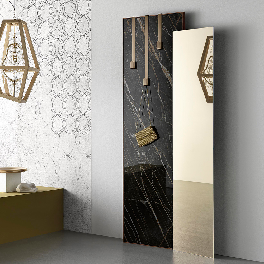 WELCOME-NOIR-BRONZ Bronzespiegel und Platte aus Noir Desir